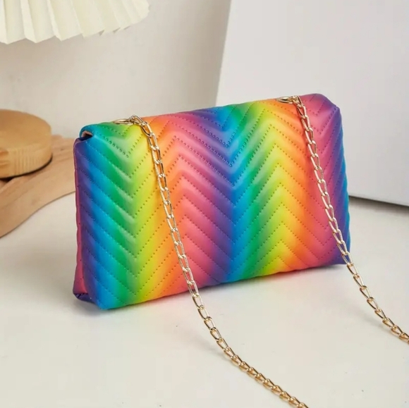 Rainbow Quilted Crossbody Bag - Picture 4 of 6